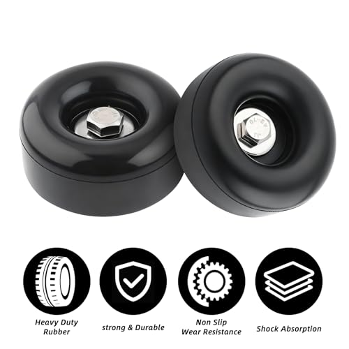 4 Pack Trailer Ramp Door Rubber Bumpers, 2.5" Black Round Rubber Bump Stops with Screw Kits,Vibration Damping Pads for Trailer Doors, Air Compressor, Pumps, Generators, Pressure Washers