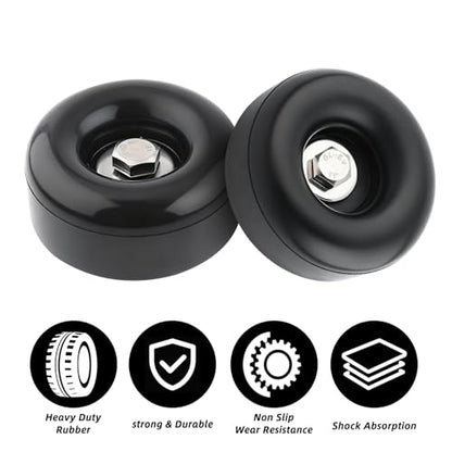 4 Pack Trailer Ramp Door Rubber Bumpers, 2.5" Black Round Rubber Bump Stops with Screw Kits,Vibration Damping Pads for Trailer Doors, Air Compressor, Pumps, Generators, Pressure Washers