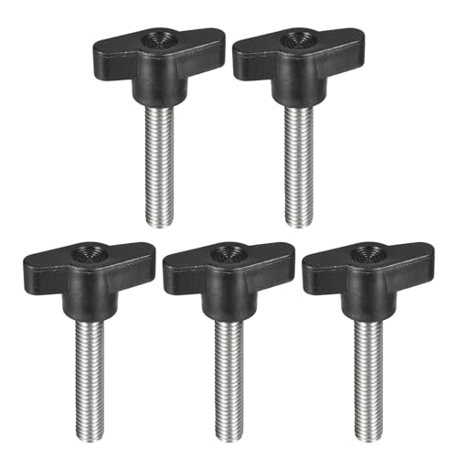 uxcell 5Pcs Clamping Screw Knob, M8 x 40mm Metric 304 Stainless Steel T Shaped Thumb Screws Handle for Quick Remove Hand Tightening Knob Replacement - size: M8 x 40mm