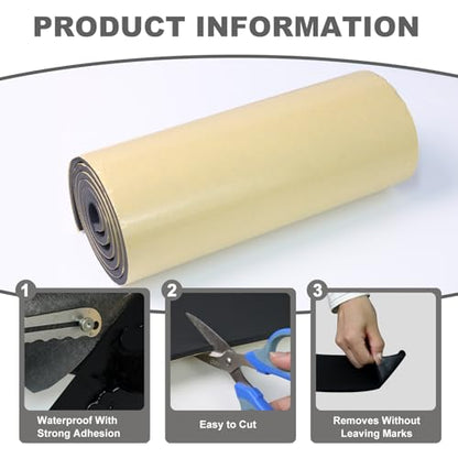 Storystore Foam Rubber Sheet with Adhesive, 12 x 118 x 1/4 Inch Closed Cell Insulation Neoprene Foam Sheet, Multi-Function Soundproof Weatherproof Foam Padding - size: 12 x 118 x 1/4 Inches