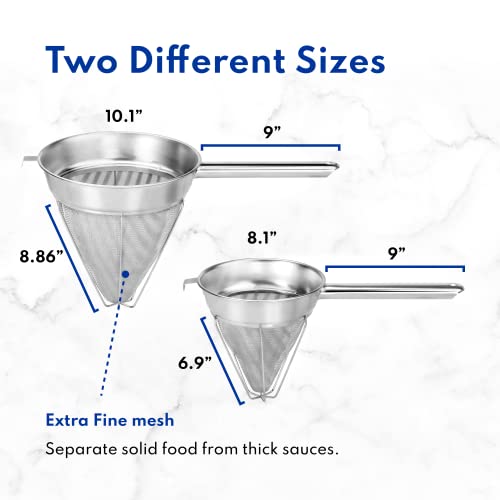 New Star Foodservice Chinois Mesh Strainer, Stainless Steel, Reinforced, Extra Fine Mesh, 10-Inch - size: 10-Inch