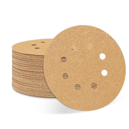 50 PCS 40 Grit 5 Inch 8 Hole Sanding Discs - style: 40 Grit,50-Pack