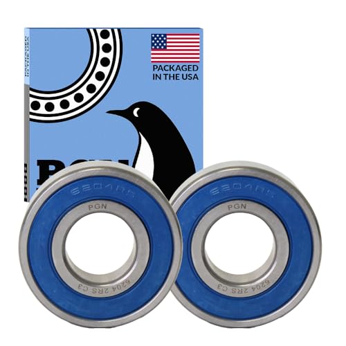 PGN 6204-2RS (2 Pack) Ball Bearing 20x47x14mm Chrome Steel Sealed