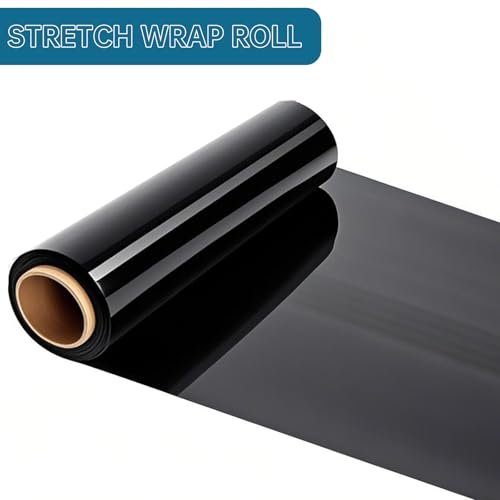 Black Plastic Shrink Wrap Roll 18 Inch 1500 Feet, Stretch Wrap 4 Pack - size: Black 18in 4roll
