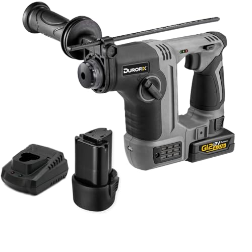 Durofix RY1204-P2 G12 Series 12V Cordless Compact Rotary Hammer Drill Kit with 2 Batteries & Charger, 1.3J Impact Energy - style: 4.0 & 2.0 Ah Battery Kit w/ Charger