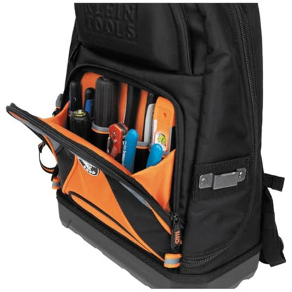 Klein Tools 55421BP-14 Tool Backpack, 39 Pockets, Black/Orange/Gray - style: Low Profile