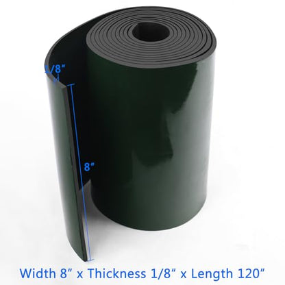 HooTown Adhesive Solid Rubber Strips, Self Neoprene Rubber Sheet Rolls Seal - size: 8”Wide x 120”Long, style: 1/8" Thick Adhesive