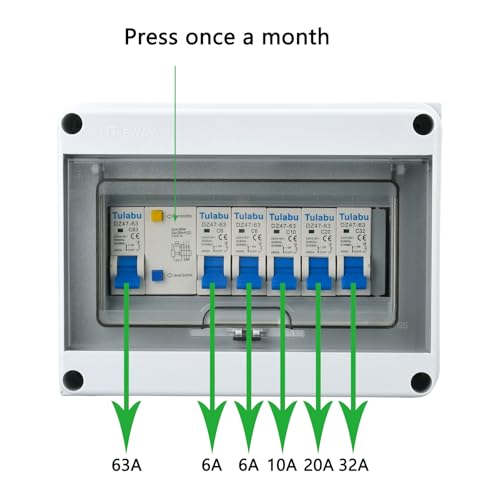 8 Way Miniature Circuit Breakers 220V 40A, IP66 for Indoor/Outdoor - style: 8 WAY-8.3*6.5*3.9 Inch