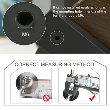 uxcell M6 x 10 x 20mm Furniture Glide Leveling Feet Adjustable Leveler Floor Protector for Chair Sofa Leg 10 Pack