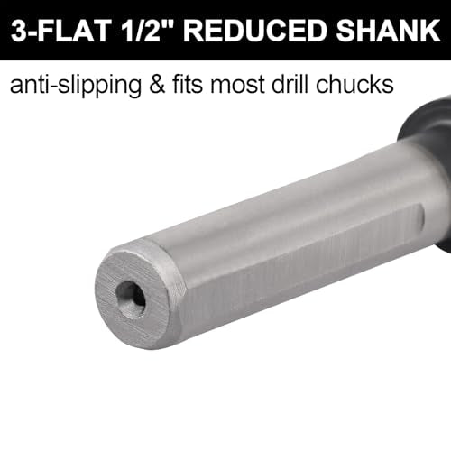23/32 Drill Bit for Metal and Hardened Steel, M35 Cobalt 1/2 Inch Reduced Shank Industrial Grade Heavy Duty Drill Bit, with Index Storage Case - size: 23/32 in