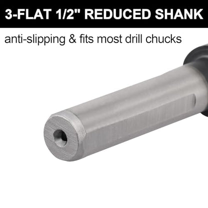 7/8 Drill Bit for Metal and Hardened Steel, M35 Cobalt 1/2 Inch Reduced Shank Industrial Grade Heavy Duty Drill Bit, with Index Storage Case - size: 7/8 in