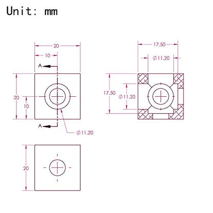 8PCS Black Corner Bracket Cube (20x20x20mm) for 6mm Slot Aluminum Extrusion Profile 2020 Series (Cube Corner-8PCS) - style: Cube Corner-8PCS