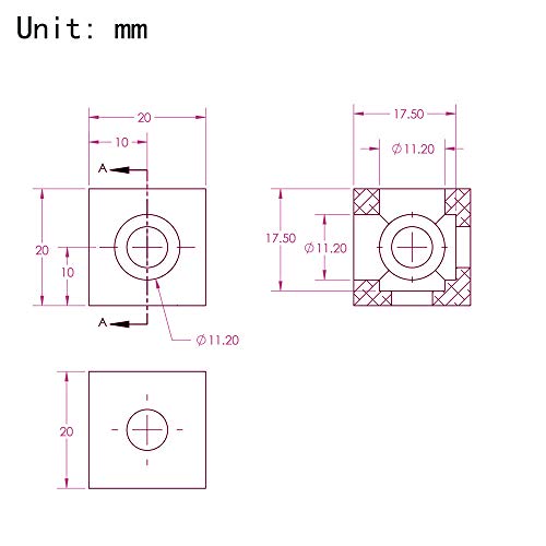 8PCS Black Corner Bracket Cube (20x20x20mm) for 6mm Slot Aluminum Extrusion Profile 2020 Series (Cube Corner-8PCS) - style: Cube Corner-8PCS