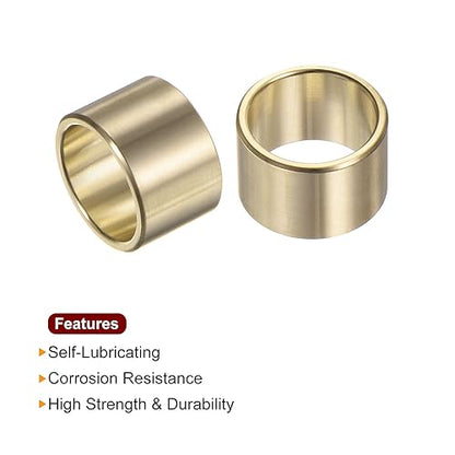 HARFINGTON 2pcs Sleeve Bearings 5/8" Bore 3/4" OD 1/2" Length Wrapped Oilless Bushings Brass Alloy for Transmission Conveyor Systems - size: 5/8" x 3/4" x 1/2"