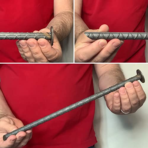 SmartSign Rebar Spikes - Pack of 40, Length 14", Diameter 1/2", Heavy Duty Metal Rebar Stakes for 6ft Parking Curbs/Wheel Stop/Speed Bump, Silver - color: 7. Rebar Spikes-Pack of 40