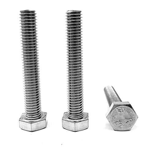 M8 Hex Bolt, M8-1.25 x 50mm Hex Head Screw Bolts, 304 Stainless Steel, Fully Threaded, Plain Finish, Hex Tap Bolts 10Pcs (M8x50mm) - size: M8x50mm