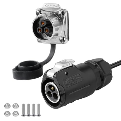 CNLINKO LP-20 3 Pin IP68 Waterproof Connector Aviation Plug with 1M Cable - size: 3-Pin, style: Plug with 1M Cable
