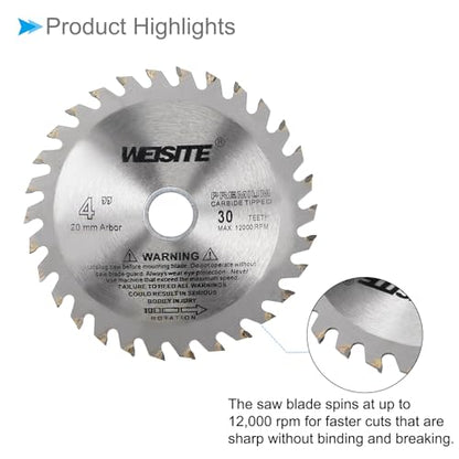 Circular Saw Blade, 4" Outer Dia 30 Teeth 5/8" Arbor, Wood Tungsten Carbide Tipped () Slitting Saw - (Applications: for Wood Cutting) - size: 105mm x 30T