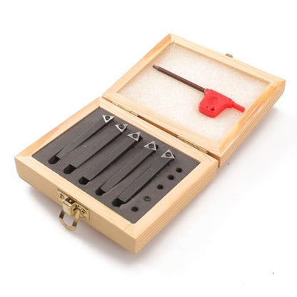 5PCS Indexable Carbide Turning Tools Set 1/4" AL/AR/BL/BR/E Style - size: 1/4"