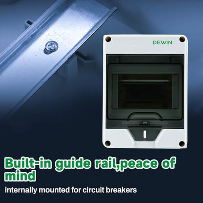 DEWIN Plastic Circuit Breaker Box 5 Way Distribution Protection Box - size: 5 module