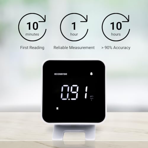 Ecosense Digital Radon Detector for Home, Plug-in, Display, EB100 - color: White