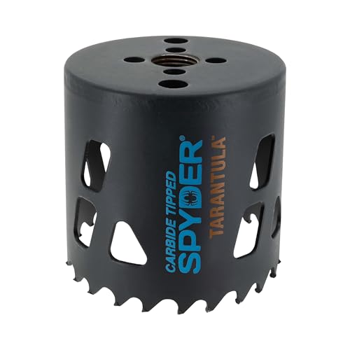 Spyder 2-¾-inch Tarantula Carbide Tipped Hole Saw for Metal and Wood, Compatible with Rapid Core Eject Arbor System - size: 2-3/4 inch
