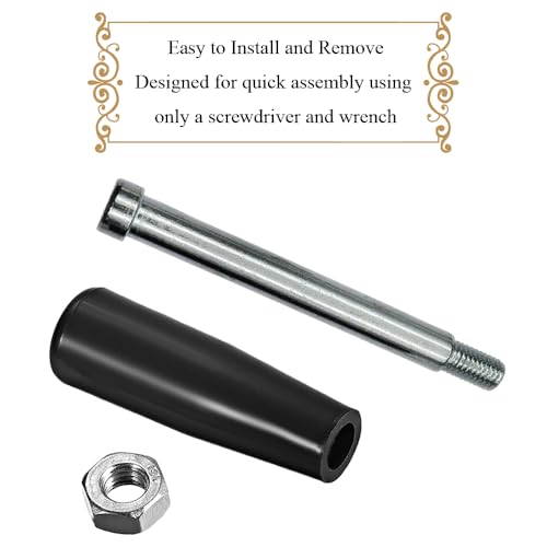 Revolving Handles Knob Handwheel M8 x 80mm Male Threaded Stem Lathe Crank Handle Trailer Jack Knob Thread Handle Grips Crank Hand Wheel with Nuts Machine Rotating Handles Black Plastic Metal 1 Set - size: M8 x 80mm-1P