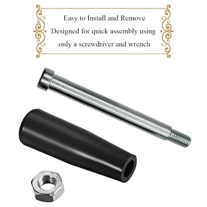 Revolving Handles Knob Handwheel M8 x 80mm Male Threaded Stem Lathe Crank Handle Trailer Jack Knob Thread Handle Grips Crank Hand Wheel with Nuts Machine Rotating Handles Black Plastic Metal 1 Set - size: M8 x 80mm-1P