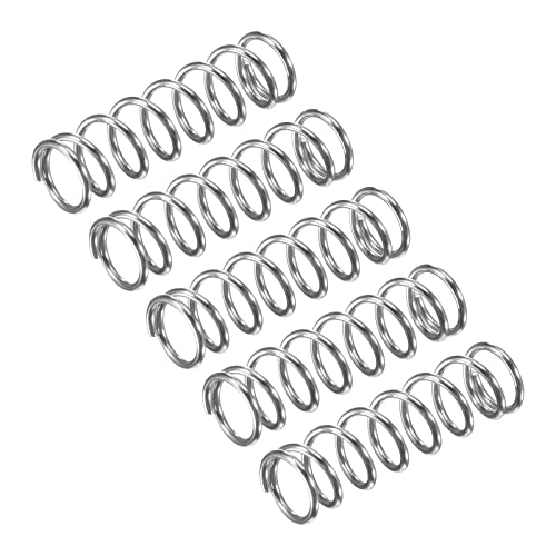 uxcell Compression Spring, 5Pcs 304 Stainless Steel, 7mm OD, 0.8mm Wire Size, 25mm Free Length, Silver Tone - size: 7x0.8x25mm