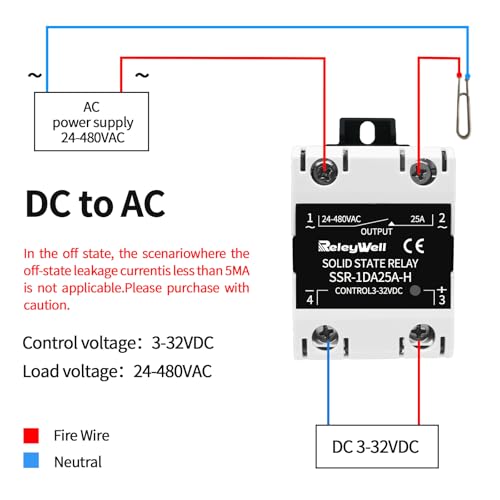 Solid State Relay 25A, DIN Rail SSR, ReleyWell - style: 25DA