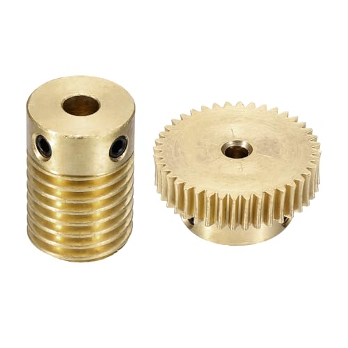 uxcell Worm Gear Set 40T 0.5 Module 1:40 Reduction Rate - size: Gear-3mm, Rod-4mm Bore, style: 0.5M-40T