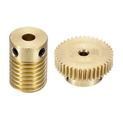 uxcell Worm Gear Set 40T 0.5 Module 1:40 Reduction Rate - size: Gear-3mm, Rod-4mm Bore, style: 0.5M-40T