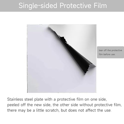 304 Stainless Steel Sheet - 12" X 12" X 1/8" Thin Stainless Steel Plate 1/8 Inch Thickness with Protective Film Metal Sheets Shim Stock Sheets for Kitchen DIY Crafting etc. (305 x 305 x 3 mm) - size: 12X12X1/8inch