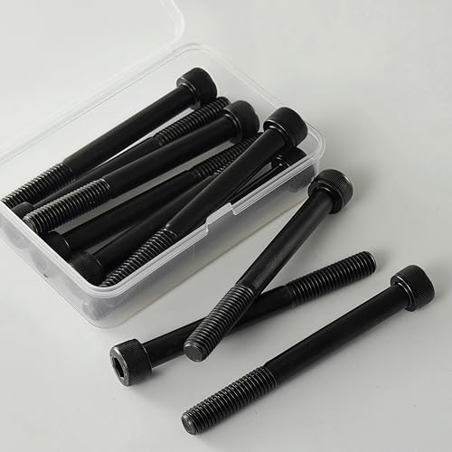 M10-1.5 x 75mm Socket Head Cap Screws, M10x1.5 Bolt, 12.9 Grade Alloy Steel, Allen Socket Drive, Black Oxide Finish, Half Thread, Quantity 6 - size: M10 x 75mm(6PCS)