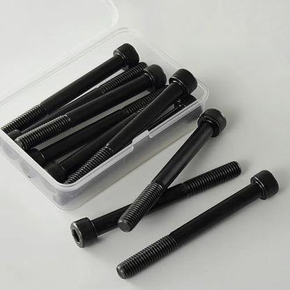 M10-1.5 x 75mm Socket Head Cap Screws, M10x1.5 Bolt, 12.9 Grade Alloy Steel, Allen Socket Drive, Black Oxide Finish, Half Thread, Quantity 6 - size: M10 x 75mm(6PCS)