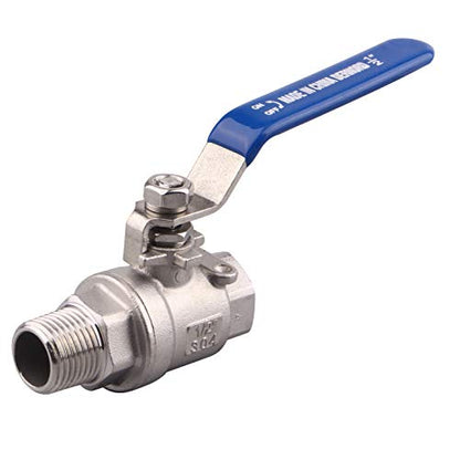 DERNORD Full Port Ball Valve 1/2 Inch - Male x Female Stainless Steel 304 Heavy Duty for Water, Oil, and Gas,1000WOG (1/2 Inch NPT) - size: 1/2 Inch NPT, style: Pack of 1