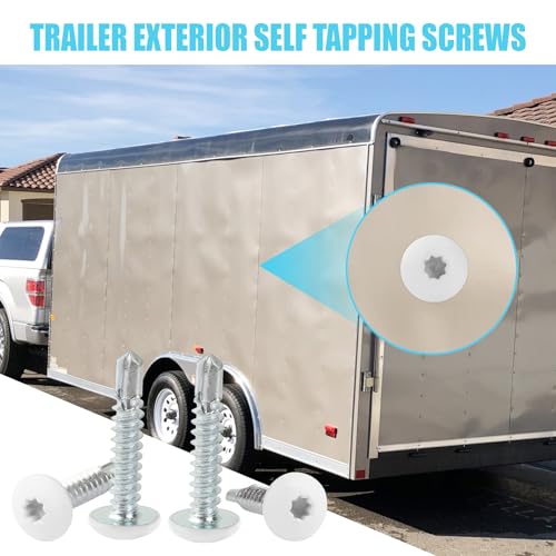Enclosed Trailer Screws Self Tapping White 100 Pack #10 x 1 Inch - color: White, size: #10 x 1 Inch