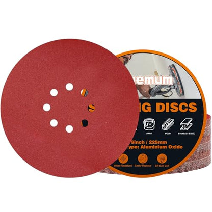 30 PCS 9 Inch Drywall Sanding Discs 180 Grit 8 Hole - color: 8 Hole, size: Grit 180