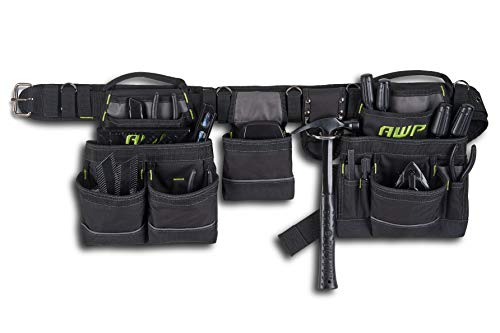 AWP Tool Belt Tool Rig, Durable Premium Utility Belt Organizer for Men & Women, Utility Work, Electrician, Mechanic - style: Carpenter Tool Rig