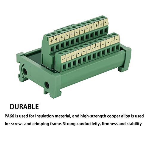 2 in 12 Out 25A DIN Rail Terminal Blocks Distribution Breakout - style: 2 IN 12 OUT