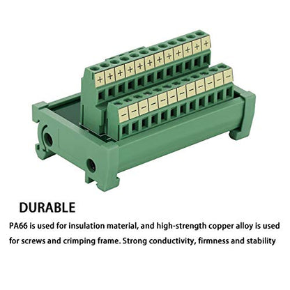 2 in 12 Out 25A DIN Rail Terminal Blocks Distribution Breakout - style: 2 IN 12 OUT