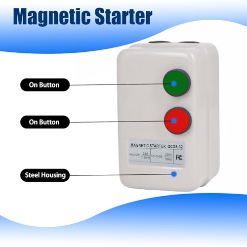 Magnetic Motor Starter 220V Magnetic Electric Motor Starter for Air Compressor, 3-Phase/Single-Phase Switch Magnetic Starter - style: 220v 7.5KW-10HP