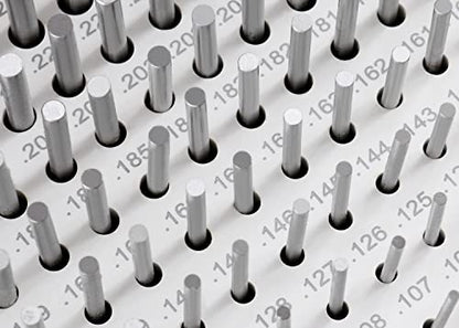 Accusize Industrial Tools 0.061'' to 0.250'' Minus Class Zz Pin Gauge Set, 2'' Overall Length, 190 Pcs/Set, M1(-) - size: 0.061"-0.250", w/o Aluminum Case