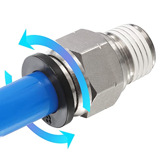 1/4" OD x 1/4" Male NPT Push-to-Connect Air Fittings, 10-Pack - size: OD 1/4 - NPT 1/4, style: Male thread