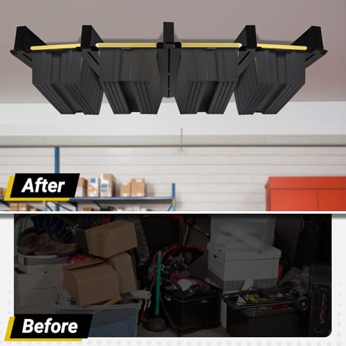 Overhead Garage Storage Rack for Totes (5-Pack for 4 Bins) - size: for 4 Bins