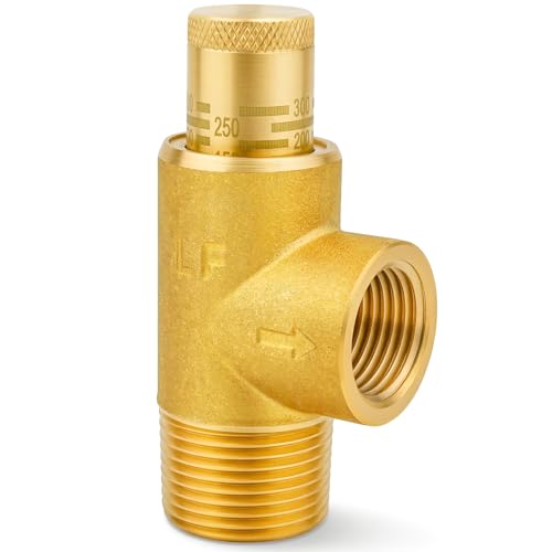 0372271 530C-STD 3/4" x 1/2" Brass Poppet Type Calibrated Pressure Relief Valve, Adjustable 100-300 psi, for Systems Containing Water, Oil, Air, Used in Residential and Industrial Applications