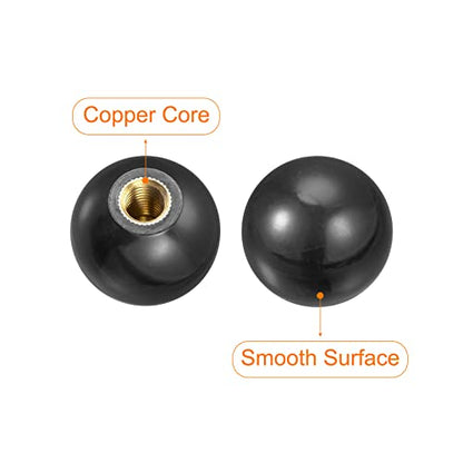 uxcell 6Pcs Threaded Ball Knobs, M10 Female Thread Thermoset Ball Knob - color: Black, size: M10x1.37''