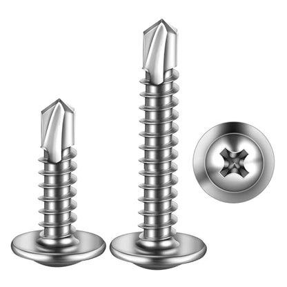 410 Stainless Silvery #8x3/4 Phillips Head Self-Drilling Screws 100 pcs - color: SILVER, size: #8x3/4"