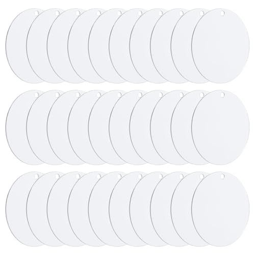 PATIKIL 2" Dia. Acrylic Circles, 30 Pack Round Clear Plastic Sheet Ornament Cake Disk Transparent Blank Sign Decoration for Crafting Painting DIY Christmas - size: 2"