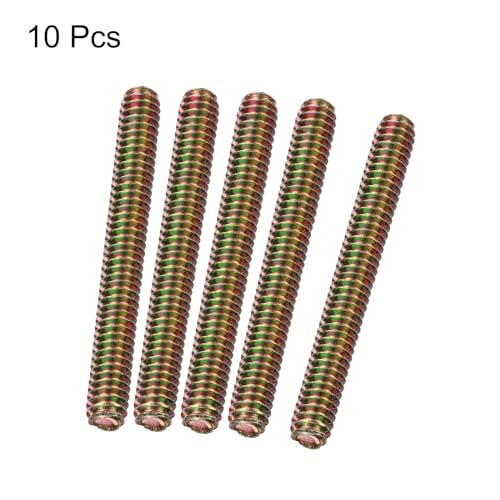 uxcell 10pcs Fully Threaded Rods 1/4x2-1/4 All Thread Studs Long Threaded Screw Carbon Steel for Furniture Garden Railing Mounting Assembly Fastening Frame Connection Colorful Zinc - size: 1/4x2-1/4"